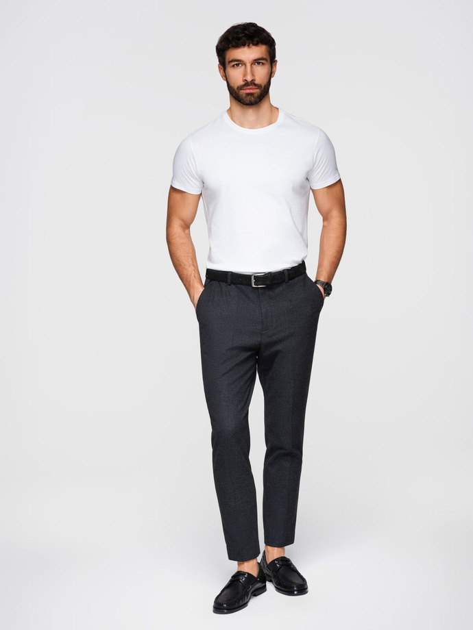 Men's BASIC classic cotton T-shirt - white V4 OM-TSBS-0236