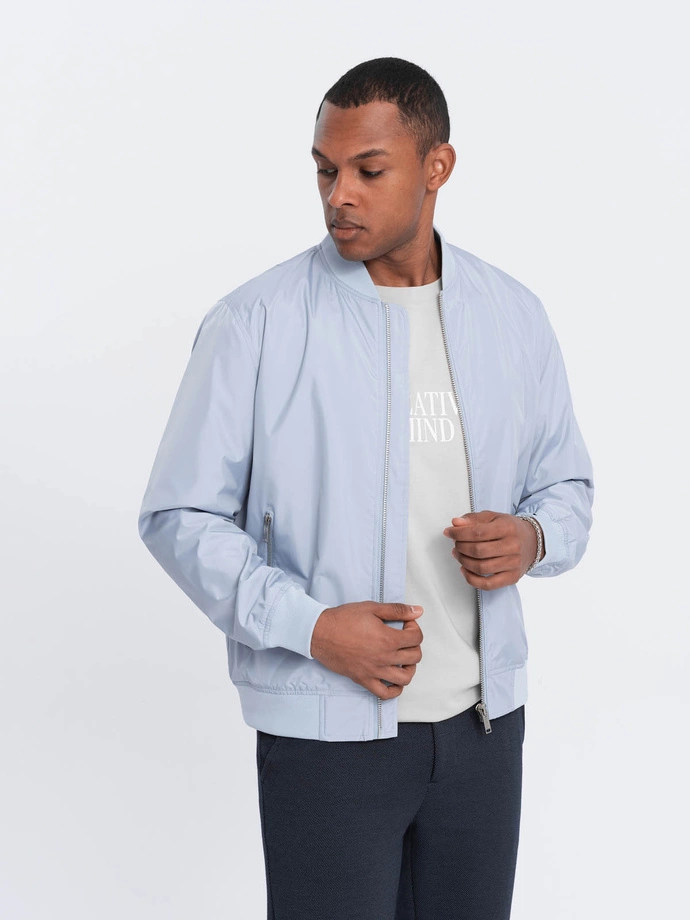 Men's mid-season bomber jacket - steel C439