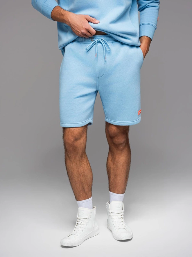 Unisex teplákové šortky s rebrovaným pásom - modré V8 OU-SRBC-0101