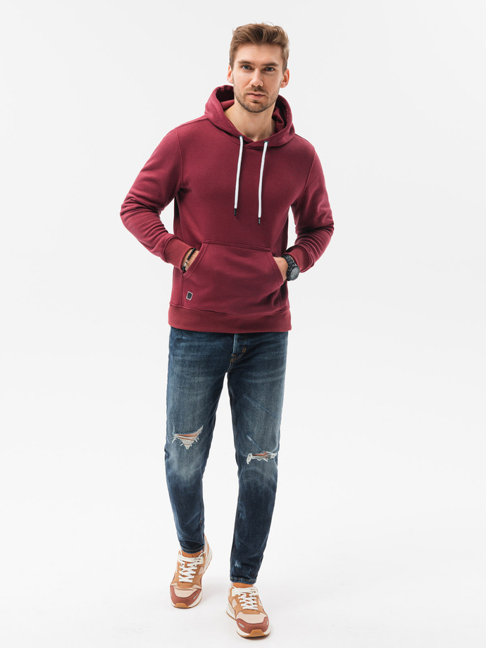 Men's hooded sweatshirt - dark red OM-SSBN-0120