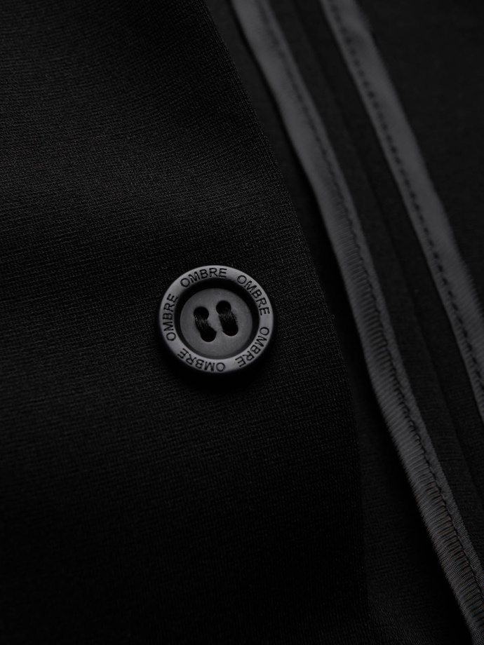 Blazer pentru bărbați cu buzunare aplicate - negru V5 OM-BLZB-0127