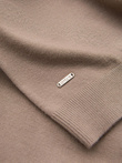 Tricot bărbătesc cu guler înalt cu viscoză - bej închis V3 OM-SWTN-0125