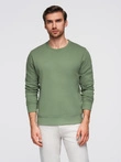 Men's BASIC sweatshirt with round neckline - green V3 OM-SSBN-0175