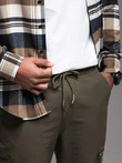 Pantaloni jogger pentru bărbați cu buzunare cargo și imprimeu - verde măslin închis V5 OM-PAJO-0200