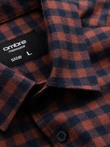 Men's checkered flannel shirt - navy blue and black V6 OM-SHCS-0150
