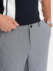 Pánské chino kalhoty REGULAR FIT s elastickým pasem - šedé V2 OM-PACP-0157