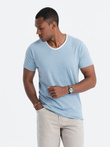 Men's T-shirt with raw finish - blue V4 OM-TSCT-22SS-004