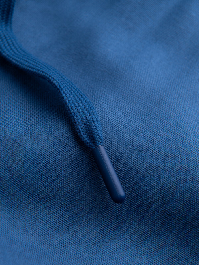 Pantaloni bărbătești chino roll-up în amestec de in - denim albastru V5 OM-PACP-0198