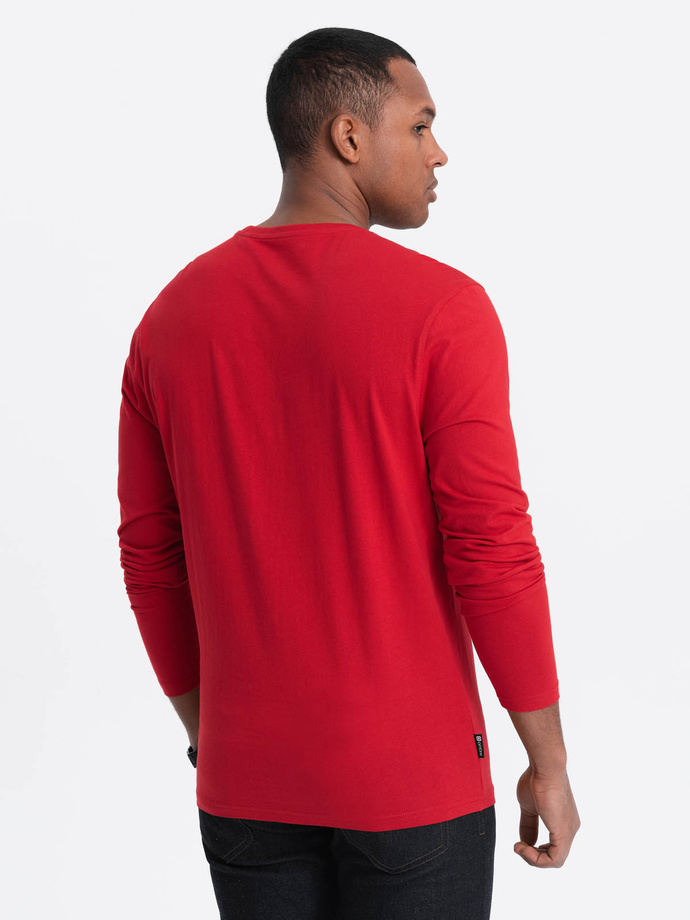 BASIC men's longsleeve with round neckline - red V5 OM-LSBL-0106