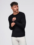 Classic men's sweater with round neckline - black V2 OM-SWBS-0106