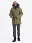 Outdoor long men's parka jacket - olive V4 OM-JALJ-0201