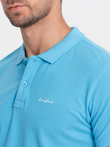 Tricou polo din tricot Pique - albastru V3 S1746
