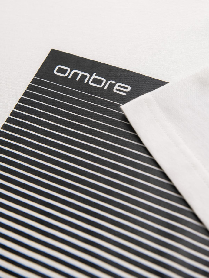 Pánske bavlnené tričko s grafickou potlačou - biele V1 OM-TSPT-0246