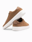 Pantofi sport clasici pentru bărbați din piele de căprioară moale - maro deschis V1 OM-FOCS-0163