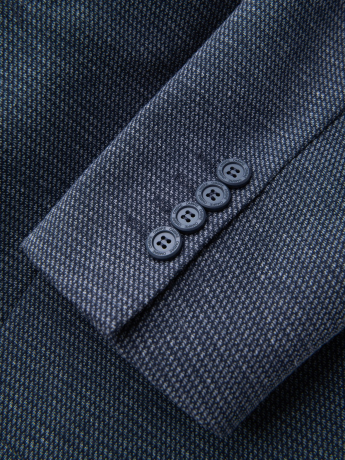 Blazer tricotat structurat pentru bărbați - albastru marin V1 OM-BLZB-0129