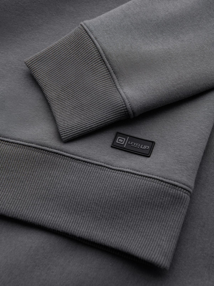 Unisex klasická mikina s okrúhlym výstrihom - sivá V18 OU-SNBC-0104