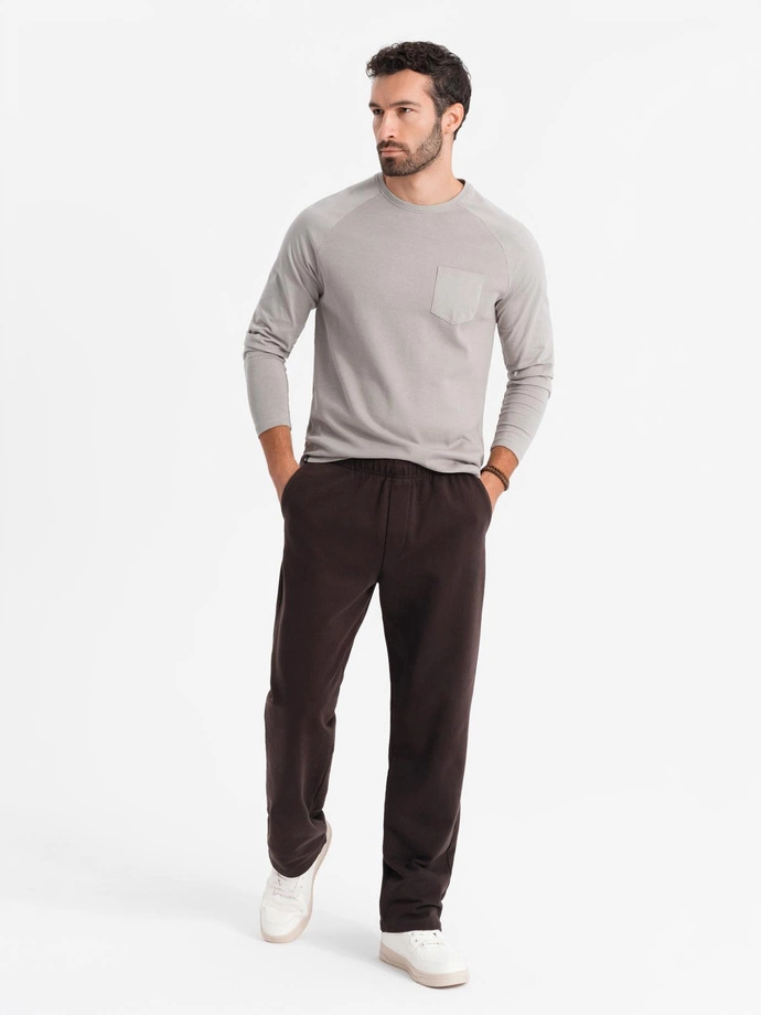 Bărbați cu mânecă lungă cu textură de napolitană - albastru închis V7 OM-LSCL-0109