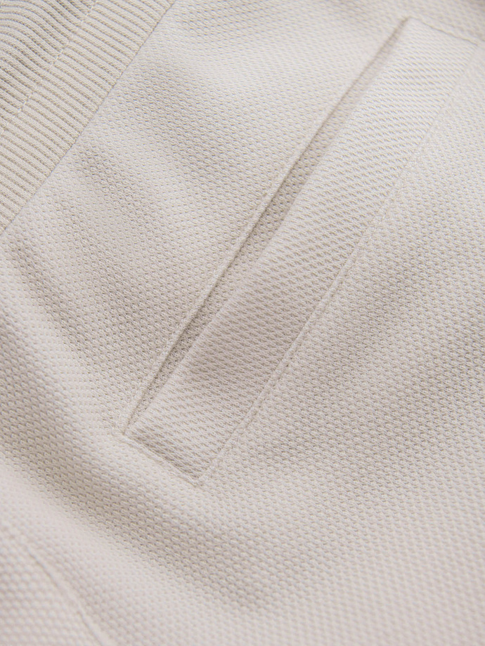 Men's structured knit sweatpants - light beige V1 OM-PASK-0211