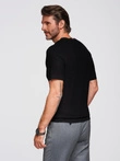 Men's structured knitted t-shirt - black V3 OM-TSCT-0253