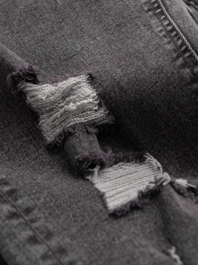 Pantaloni din denim TAPER FIT pentru bărbați cu frecare - grafit V3 OM-PADP-0163