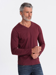 Men's unprinted longsleeve with a crew neckline - maroon V8 OM-LSBL-0108