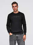 Classic men's sweatshirt with inscription - black V4 OM-SSPS-0181