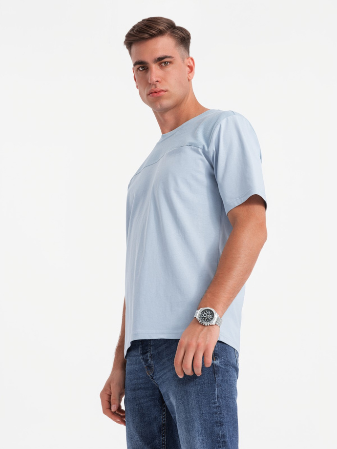 Vyriški LOOSE FIT marškinėliai su kišenėmis - mėlyni V4 OM-TSCT-0171 