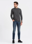 Men's BASIC longsleeve with round neckline - graphite V6 OM-LSBL-0106