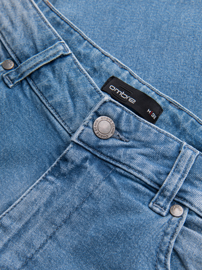 Pantaloni din denim pentru bărbați CARROT cu frecare - albastru deschis V1 OM-PADP-0253