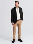 Pantaloni bărbătești REGULAR din stofă cu buzunare cargo - maro deschis V4 OM-PACG-0178