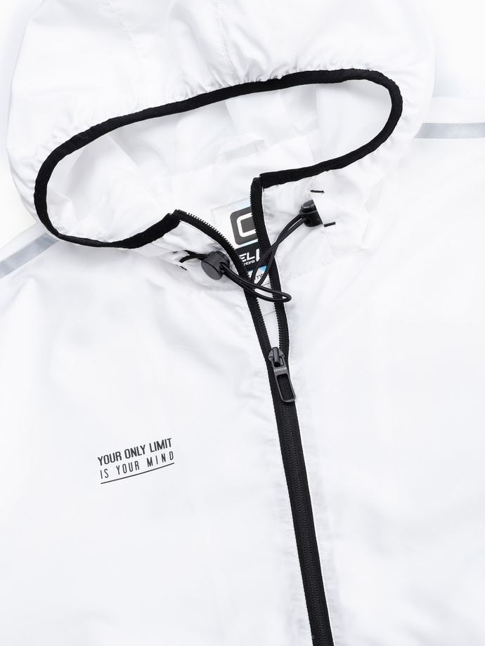 Jachetă sport pentru bărbați cu efect ombre - alb și negru V4 OM-JANP-0104