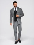 Men's knitted jacket with a fitted cut - graphite V1 OM-BLZB-0100