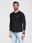 Men's longsleeve with "waffle" texture - black V4 OM-LSCL-0109