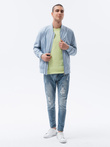 Men's mid-season bomber jacket - light blue C439