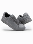 Pantofi bărbătești casual solid eco nubuc - gri V3 OM-FOCS-0151