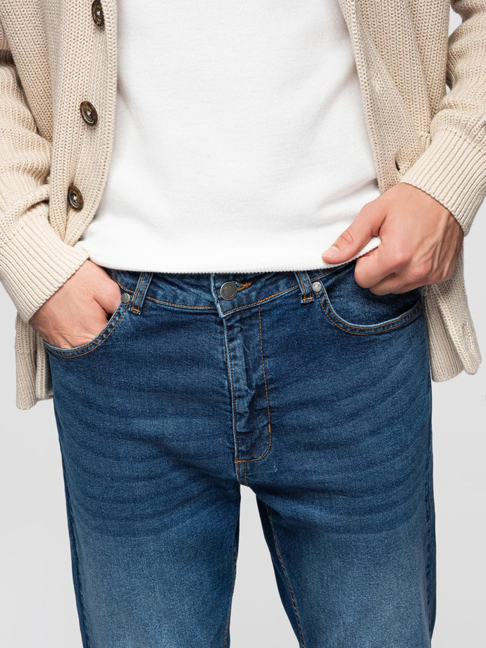 Pantaloni din denim pentru bărbați CARROT cu frecare - albastru V2 OM-PADP-0253