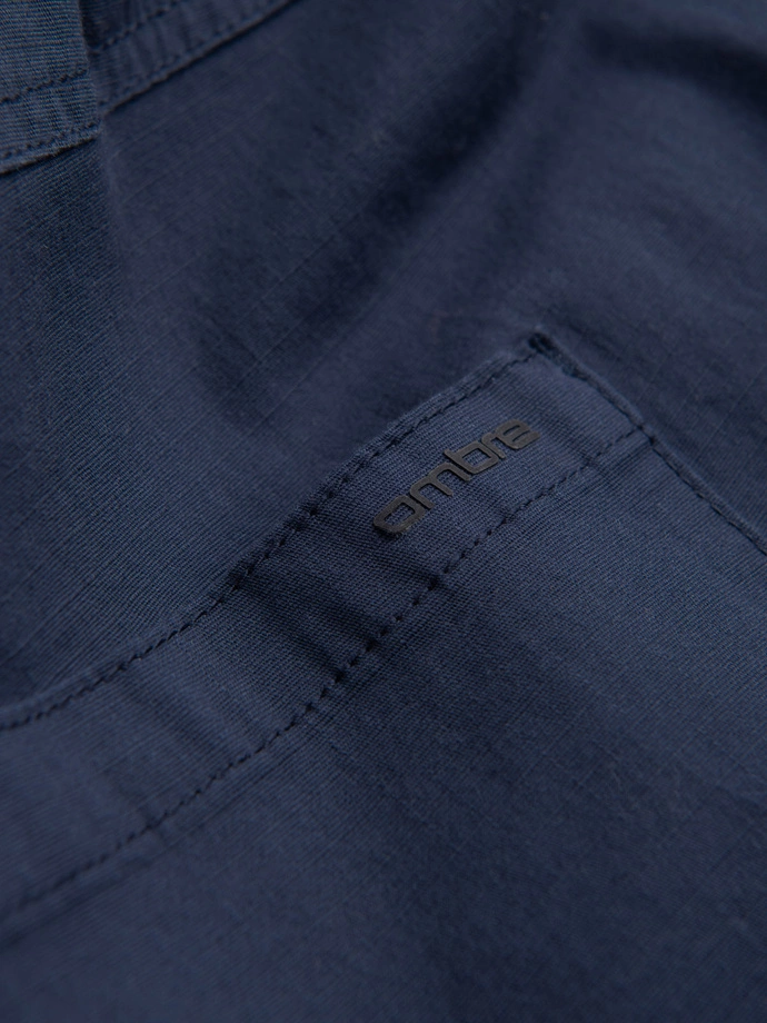 Pantaloni bărbătești JOGGER cu buzunare cargo cu fermoar - albastru marin V5 OM-PAJO-0135