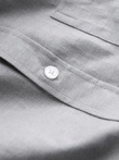 Pánská košile SLIM FIT z ozdobné tkaniny s kapsou - šedá V2 OM-SHCS-0174