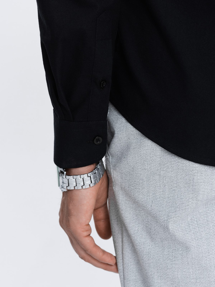 Men's classic cotton oxford REGULAR shirt - black V3 OM-SHOS-0114