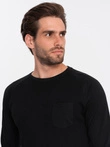 Men's longsleeve with "waffle" texture - black V4 OM-LSCL-0109
