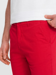 Pantaloni pantaloni scurți chinos pentru bărbați cu întoarcere contrastantă - roșu V1 W421