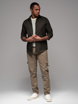 Pantaloni cargo pentru bărbați STRAIGHT LEG cu buzunare cu fermoar - kaki V3 OM-PACG-0204