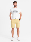Pantaloni scurți de trening pentru bărbați, cu șnur - galben V1 W359