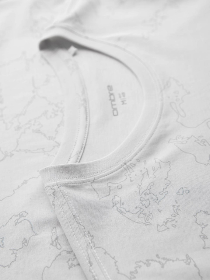 Pánske bavlnené tričko s dvojitou potlačou loga - biele V1 OM-TSPT-0211 