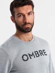 Classic men's sweatshirt with inscription - gray melange V1 OM-SSPS-0181 OM-SSPS-0181