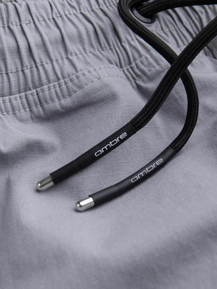 Pantaloni bărbătești JOGGER cu buzunare cargo cu fermoar și fermoar - gri deschis V8 OM-PAJO-0135