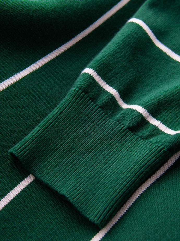 Pulover casual pentru bărbați cu dungi orizontale - verde V4 OM-SWSW-0143