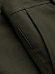 Men's SLIM FIT chino pants with fine texture - dark olive green V4 OM-PACP-0190