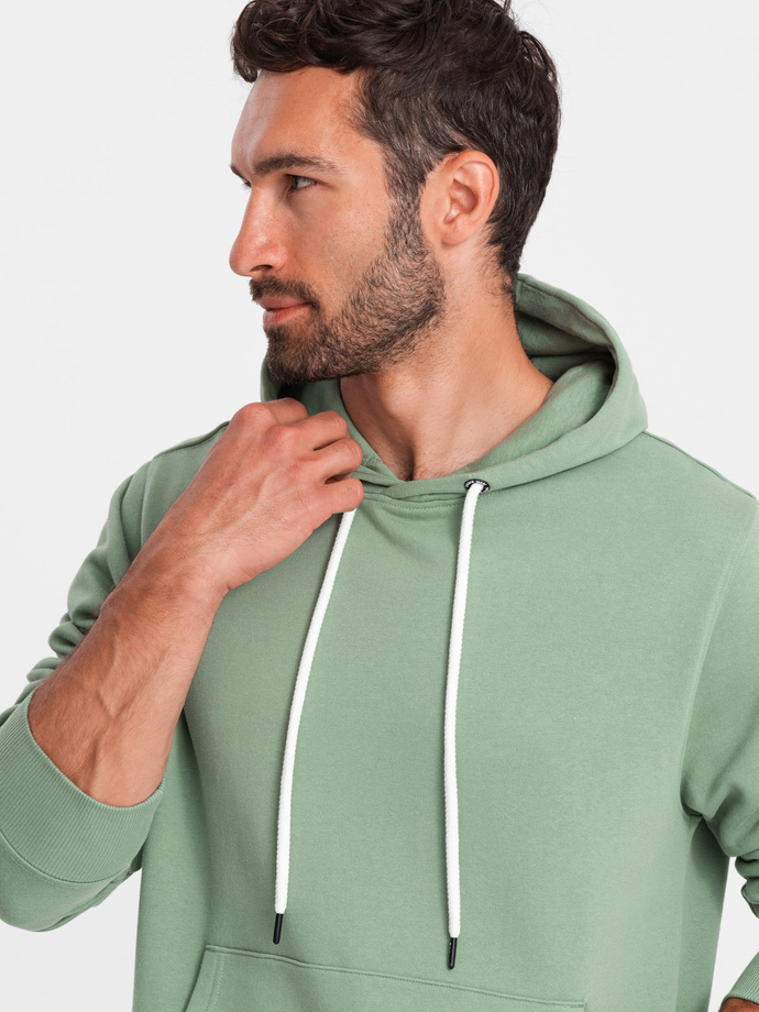 Men's sweatshirt set kangaroo sweatshirt + shorts - green V3 Z75