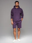 UNISEX trening set hanorac + pantaloni scurți stil athleisure - violet V13 Z110